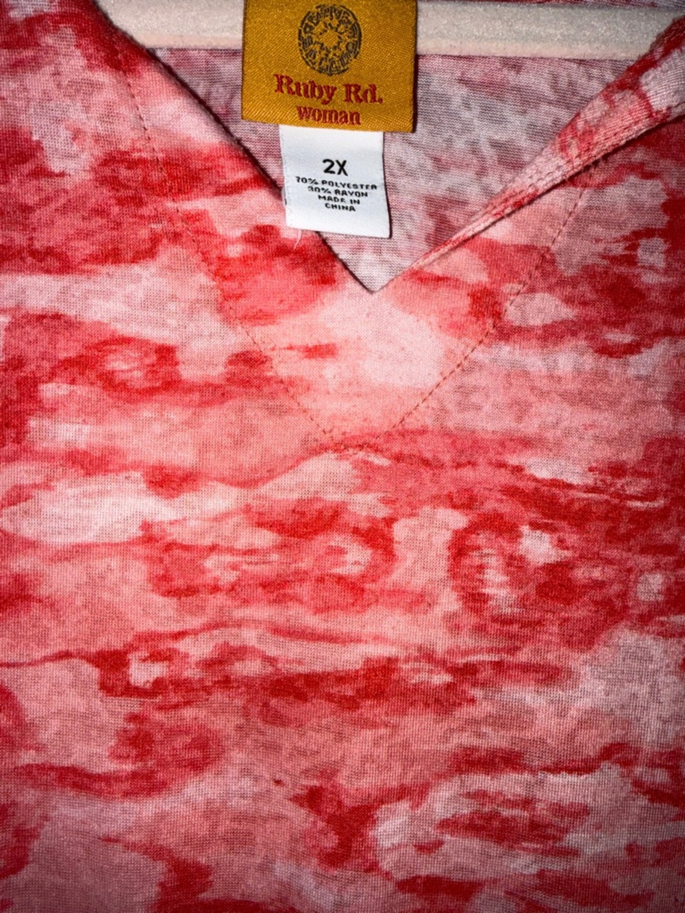 🌈 Ruby Rd. V-Neck Short Sleeve Top - Picture 4 of 4